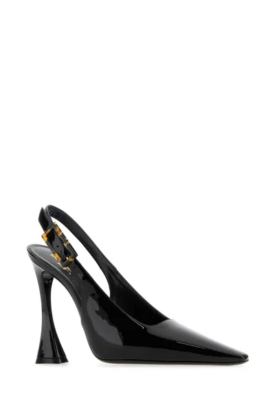 Saint Laurent Dune Patent Slingback Pumps In Black