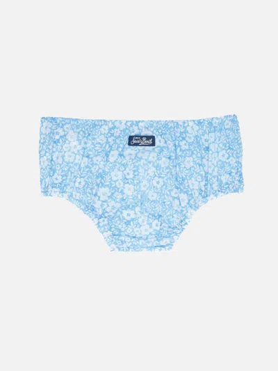 Mc2 Saint Barth Infant Bloomers Pimmy With Vintage Flower Print In Sky
