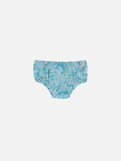 Mc2 Saint Barth Infant Bloomers Pimmy With Joanna Luise Print Made With Liberty Fabric In Sky