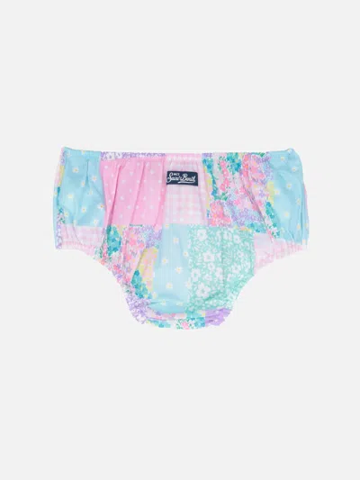 Mc2 Saint Barth Infant Bloomers Pimmy With Gingham Print In Multicolor