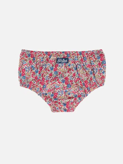 Mc2 Saint Barth Infant Bloomers Pimmy With Emma & Georgina Print Made With Liberty Fabric In Red