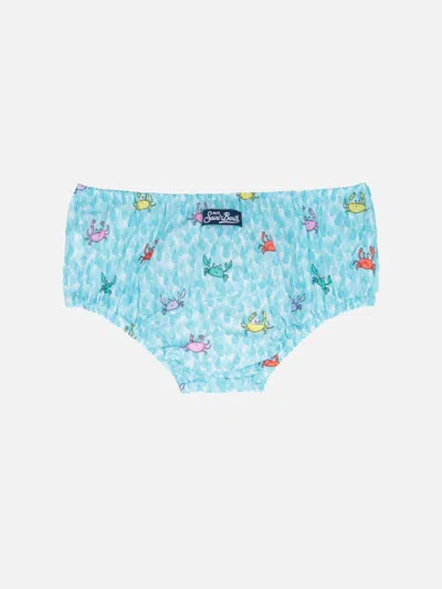 Mc2 Saint Barth Infant Bloomers Pimmy With Crabs Print In White
