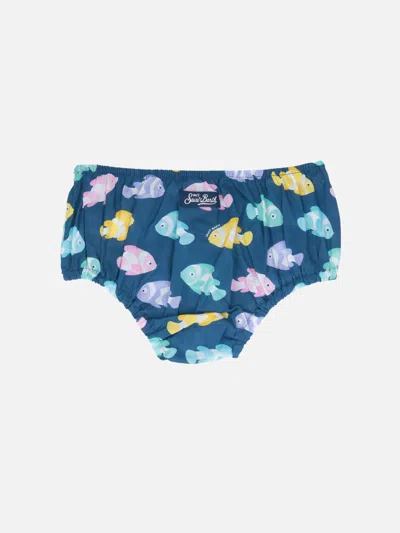 Mc2 Saint Barth Infant Bloomers Pimmy With Clownfish Print In Blue