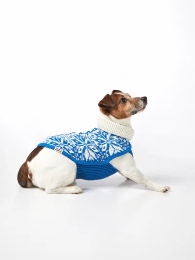 Mc2 Saint Barth Dog Sweater With Nordic Print In Blue