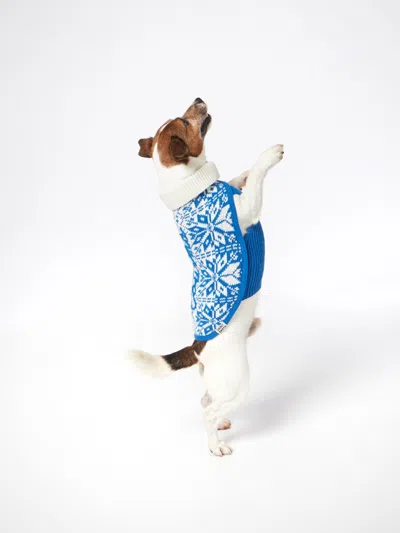 Mc2 Saint Barth Dog Sweater With Nordic Print In Blue