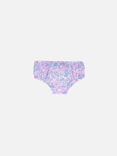 Mc2 Saint Barth Baby Girl Bloomers Pimmy With Flower Print In Pink