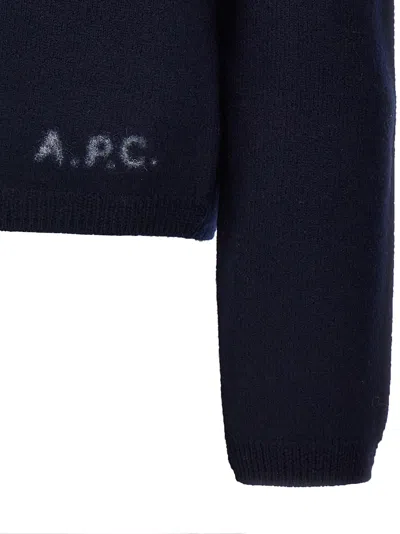Apc A.p.c. Mila Virgin Wool Cardigan In Blue