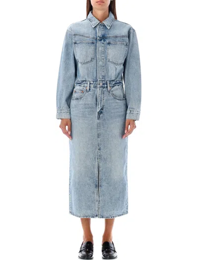 Levi's Mini Logo-tag Midi Dress In Feeling This Light Blue