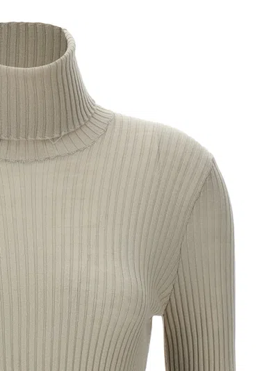 Nude Ribbed Sweater In White