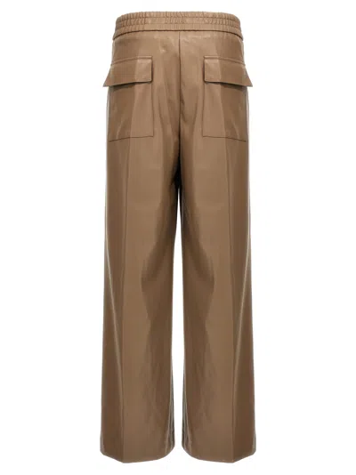 Shop Nude Faux Leather Trousers In Beige