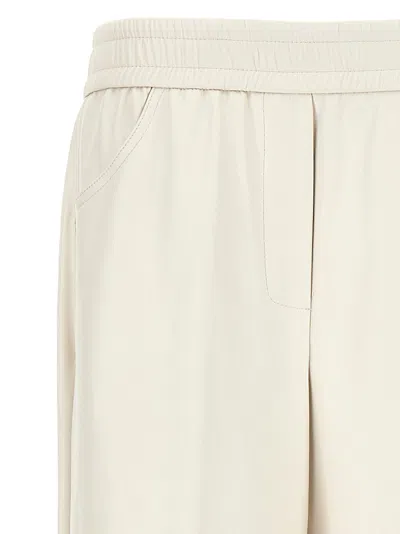 Shop Nude Faux Leather Trousers In White