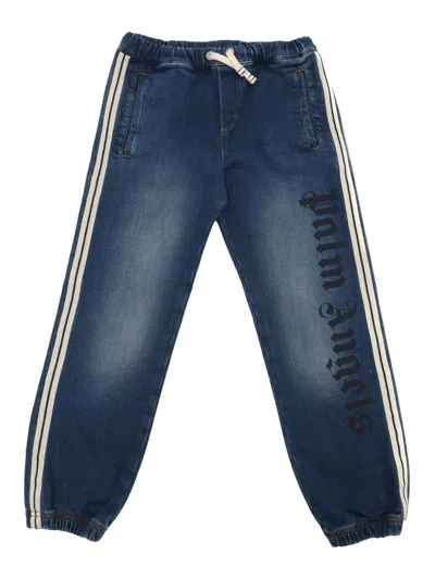Palm Angels Logo-print Jeans In Blue