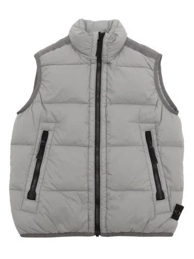Stone Island Down Jacket In Grey