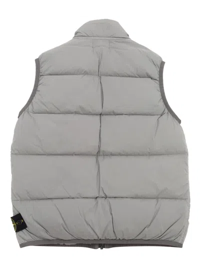 Stone Island Down Jacket In Grey