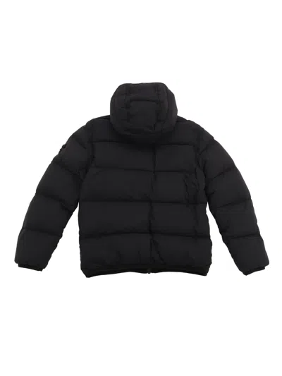 Stone Island Recycled Nylon Hooded Down Jacket Kids In Black
