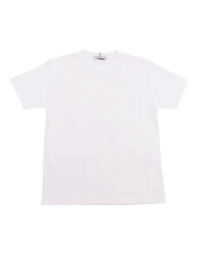 Stone Island White Crewneck T-shirt With Logo Embroidery In Cotton Boy In White