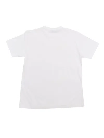 Stone Island White Crewneck T-shirt With Logo Embroidery In Cotton Boy In White