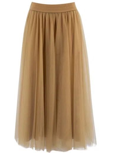 Shop Fabiana Filippi Skirt In Cammello