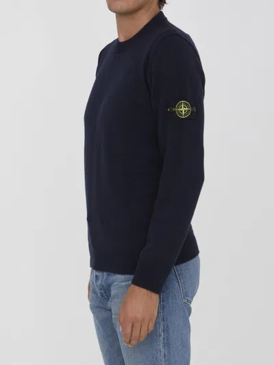 Shop Stone Island Wool Sweater In Blue