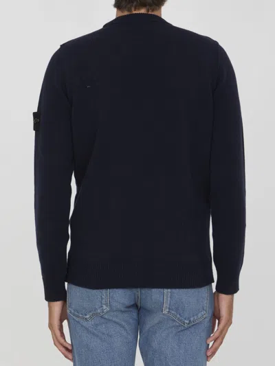 Shop Stone Island Wool Sweater In Blue