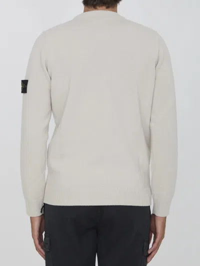 Shop Stone Island Sweater In Wool In Beige