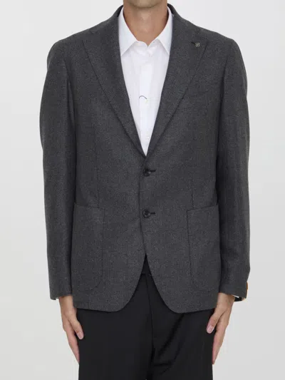 Shop Tagliatore Wool And Cashmere Jacket In Grey