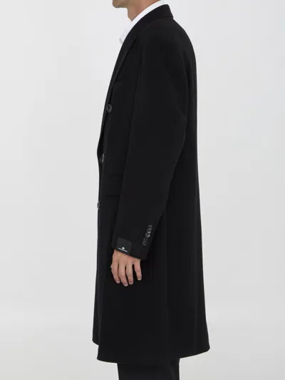 Shop Tagliatore Double-breasted London Coat In Black