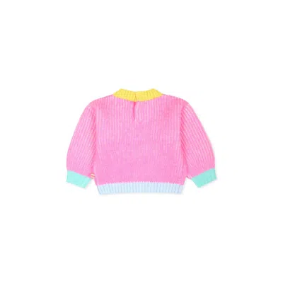 Billieblush Color Block Sweater For Baby Girl In Fuchsia