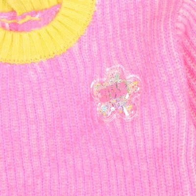 Billieblush Color Block Sweater For Baby Girl In Fuchsia
