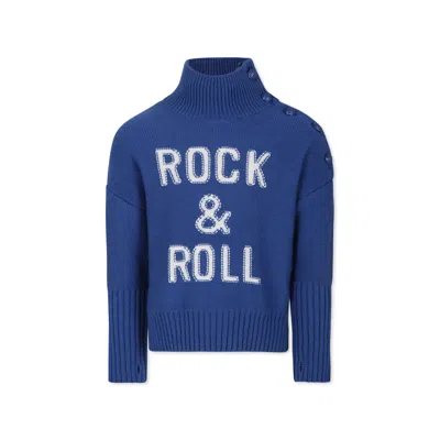 Zadig & Voltaire Blue Rock & Roll Sweater For Girl In Blue