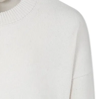 Shop Caffe' D'orzo Ivory Sweater For Girl In Beige