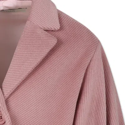Simonetta Pink Coat For Girl In Pink