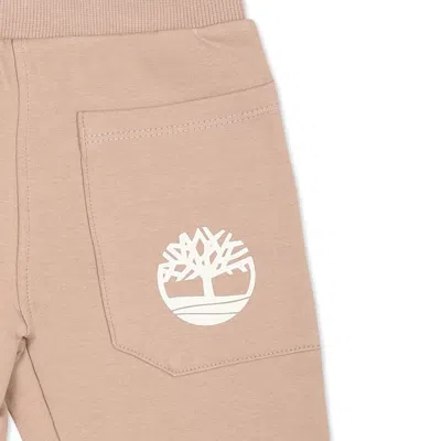 Timberland Beige Trousers For Baby Boy With Logo In Beige