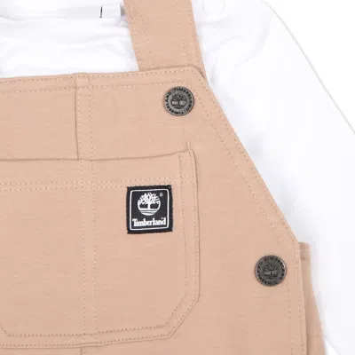 Timberland Beige Trousers For Baby Boy With Logo In Beige