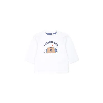 Timberland White T-shirt For Baby Boy With Logo In White