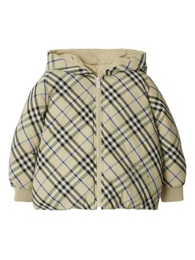 Burberry Childrens Reversible Check Cotton Blend Jacket In Lichen Ip Check