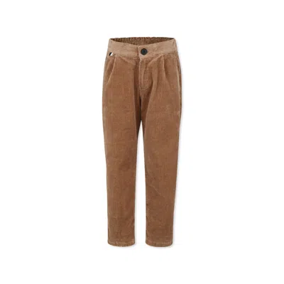 Hugo Boss Beige Trousers For Boy With Logo In Beige
