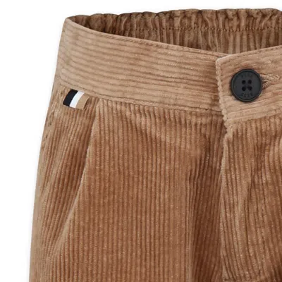 Hugo Boss Beige Trousers For Boy With Logo In Beige