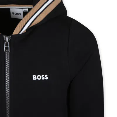Hugo Boss Black Suit For Boy With Logo In Black