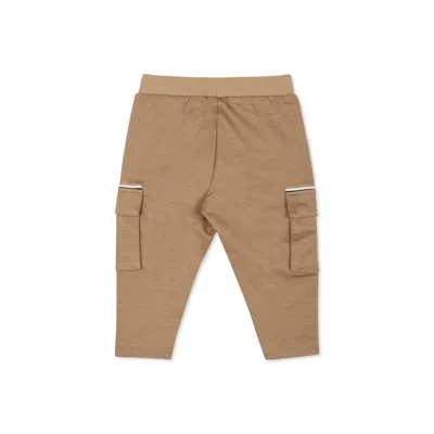 Hugo Boss Beige Trousers For Baby Boy With Logo In Beige