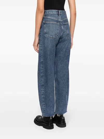 Agolde Luna High Rise Piece Taper Jeans In Control In Black