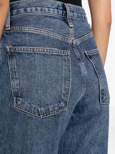 Agolde Luna High Rise Piece Taper Jeans In Control In Black