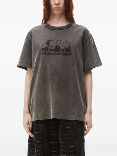 Shop Alexander Wang T Shirt In A Washed Charcoal