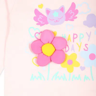 Billieblush Pink T-shirt For Baby Girl With Flowers In Pink