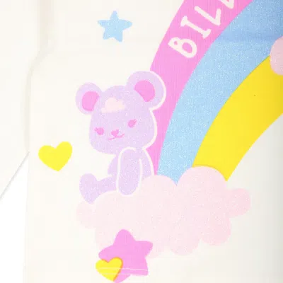 Billieblush Ivory T-shirt For Baby Girl With Rainbow In Ivory