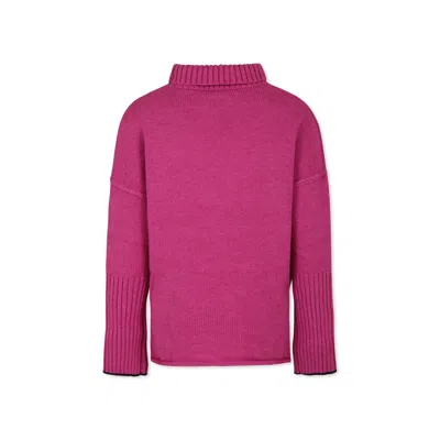 Zadig & Voltaire Fuchsia Turtleneck For Girl With Writing In Fuchsia