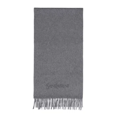 Shop Saint Laurent Scarf In Graphite