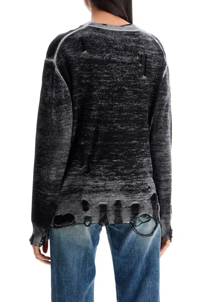 Shop R13 Distressed Detail Cardigan With In Distressed Black (black)