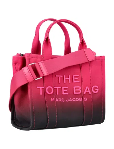 Marc Jacobs The Small Tote Ombre Canvas In Black Hot Pink