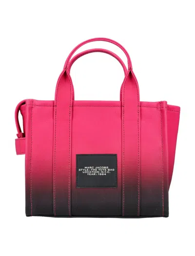 Marc Jacobs The Small Tote Ombre Canvas In Black Hot Pink
